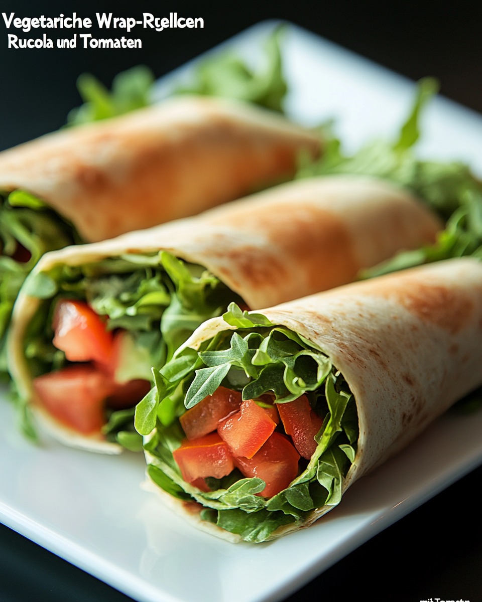 Vegetarische Wrap-Rollen mit Rucola und Tomaten – frisch und köstlich! - Image 1