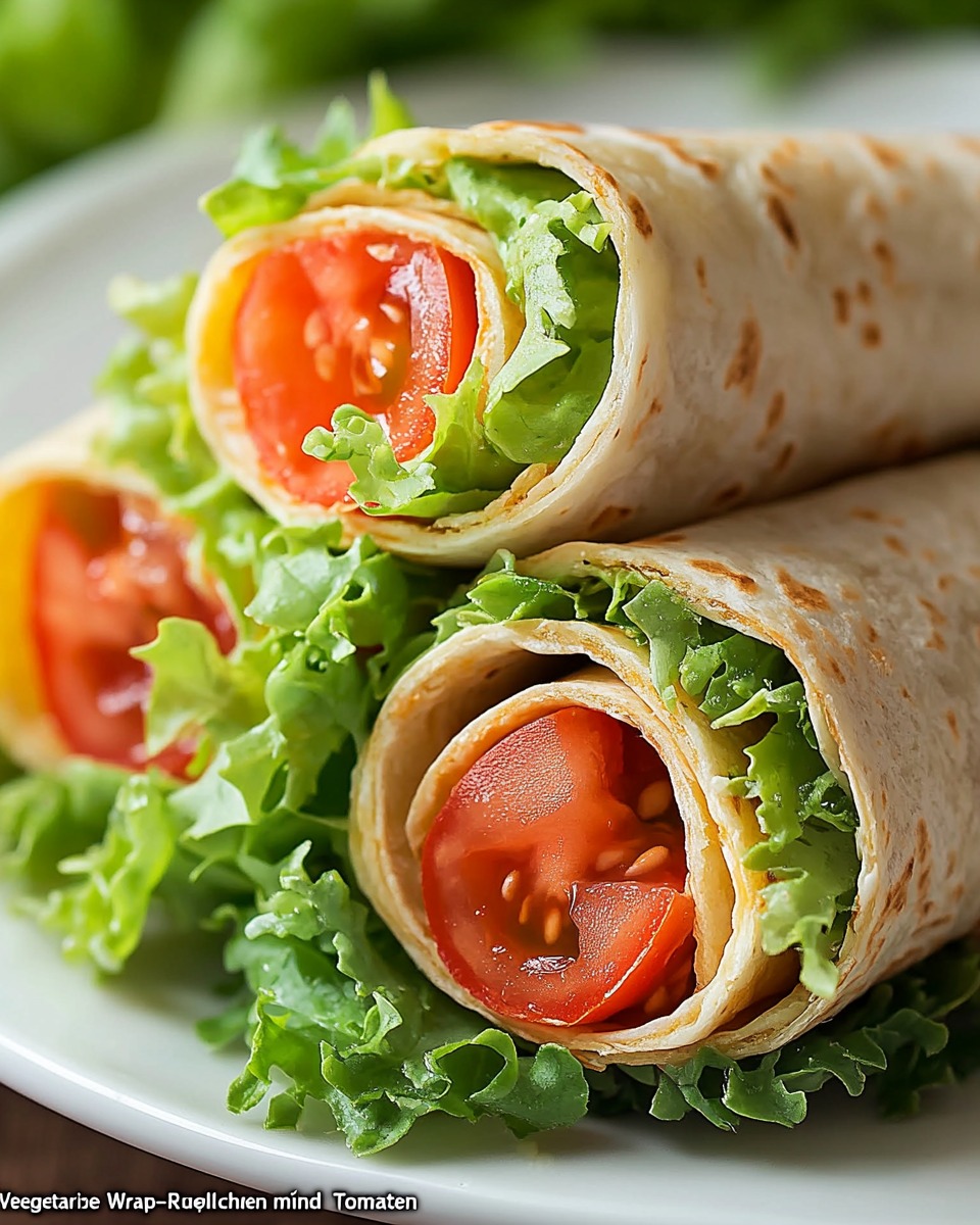 Vegetarische Wrap-Rollen mit Rucola und Tomaten – frisch und köstlich! - Image 2