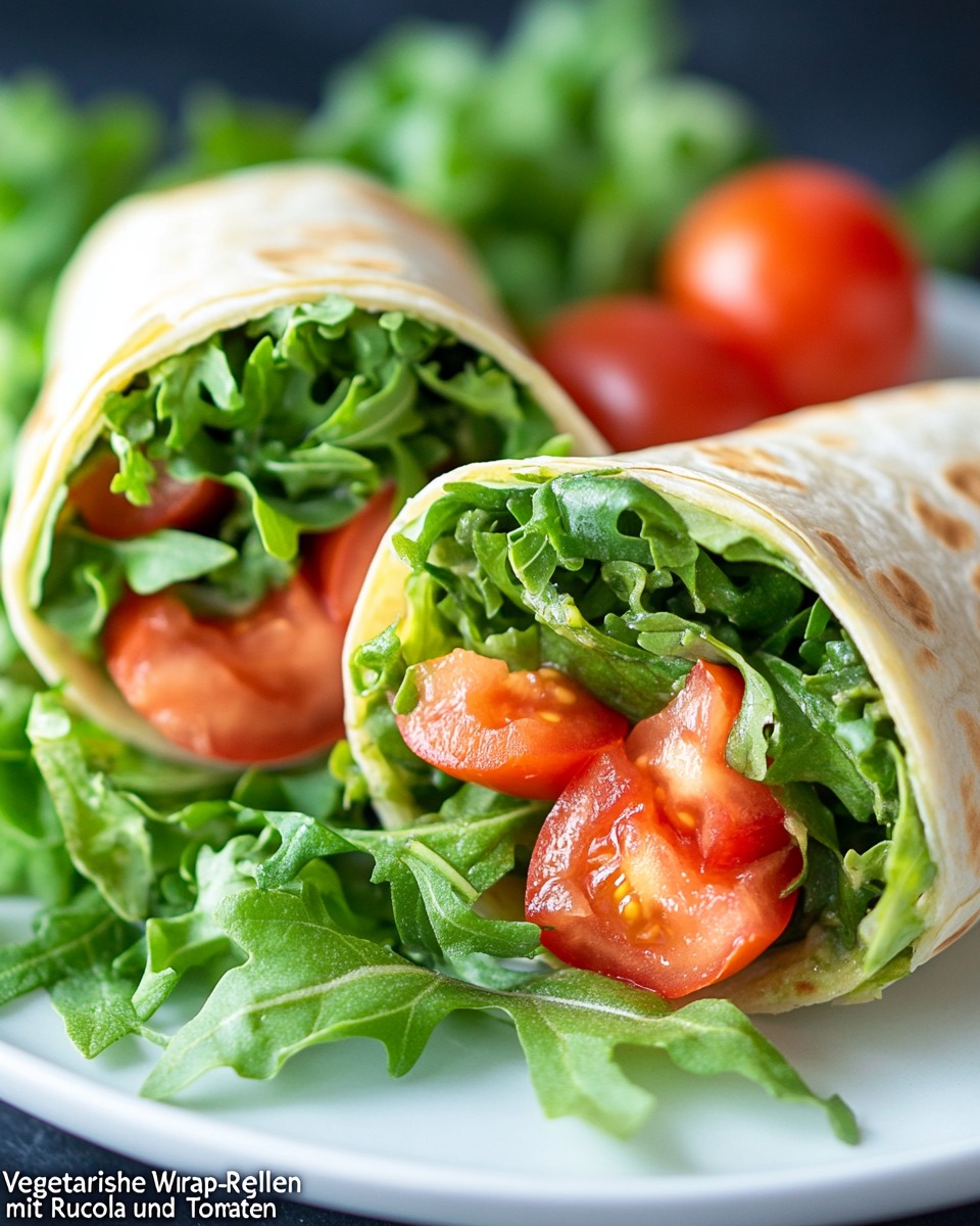 Vegetarische Wrap-Rollen mit Rucola und Tomaten – frisch und köstlich! - Image 4