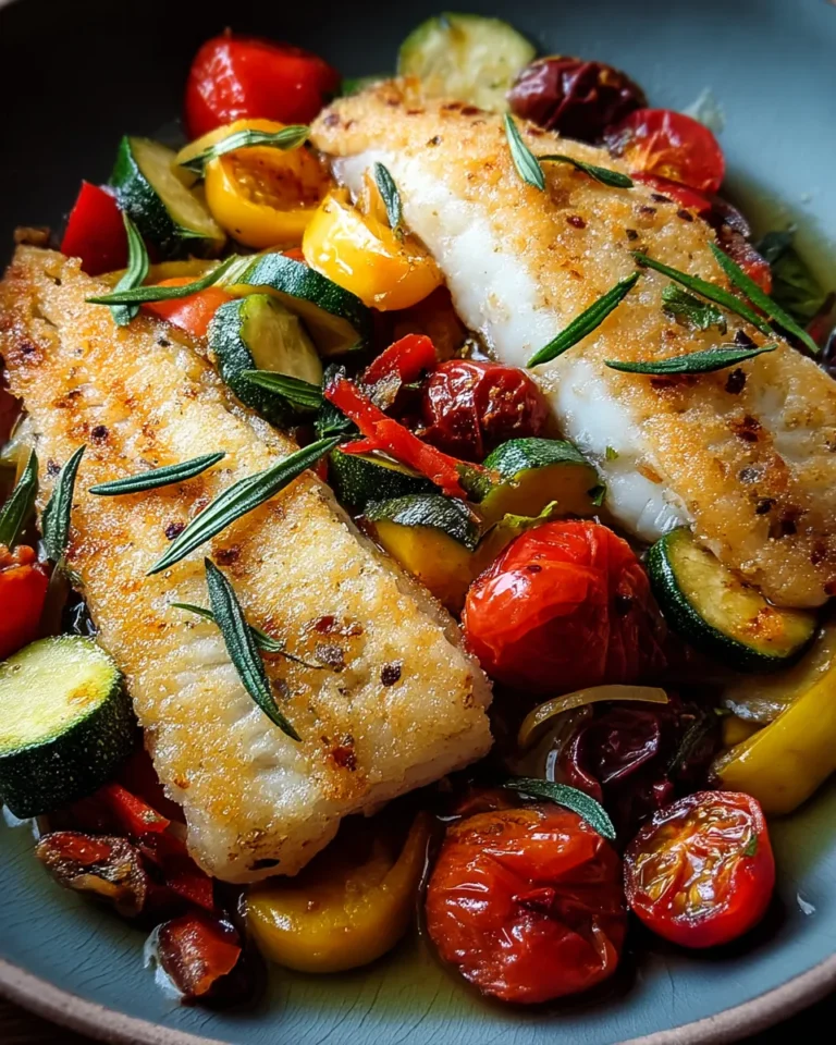 Mediterran gebackene Fischfilets mit Gemüse - Image 1