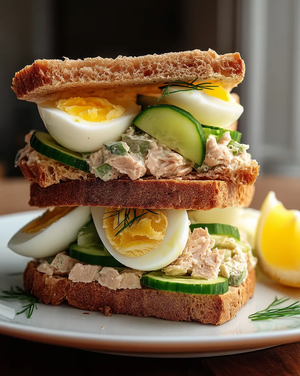 Thunfisch Sandwich mit Ei und Gurke - Image 1