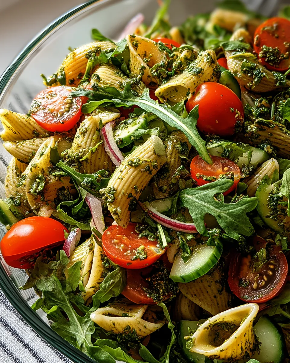 Italienischer Nudelsalat mit Rucola und Pesto - Image 1