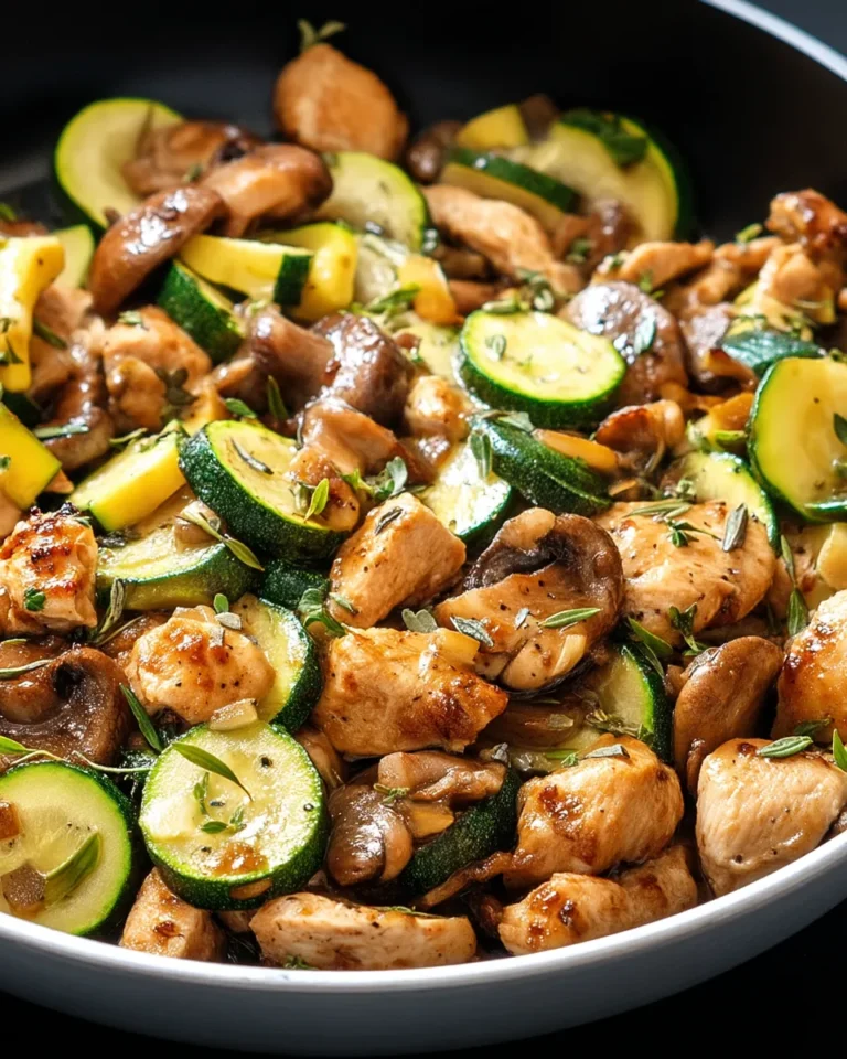 Keto Hähnchen-Zucchini-Pfanne mit Pilzen - Image 1