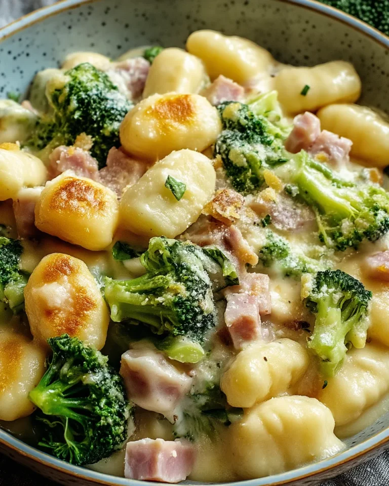 Gnocchi mit Brokkoli und Schinken in cremiger Käsesauce - Image 1