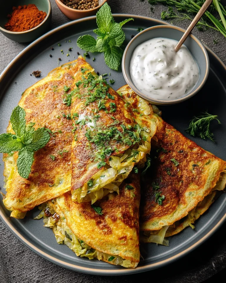 Curry-Spitzkohl-Pfannkuchen mit Minzjoghurt - Image 1