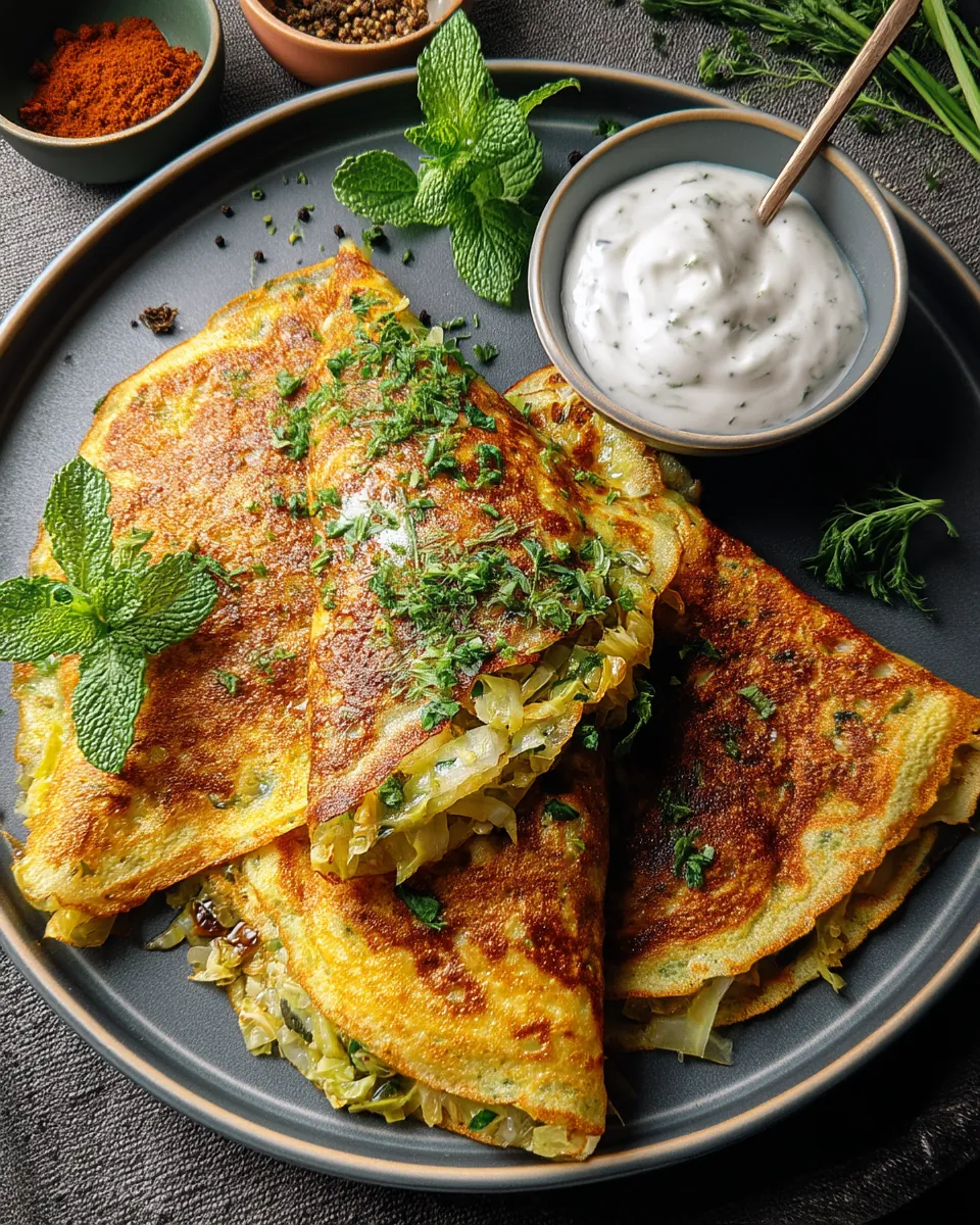 Curry-Spitzkohl-Pfannkuchen mit Minzjoghurt - Image 1