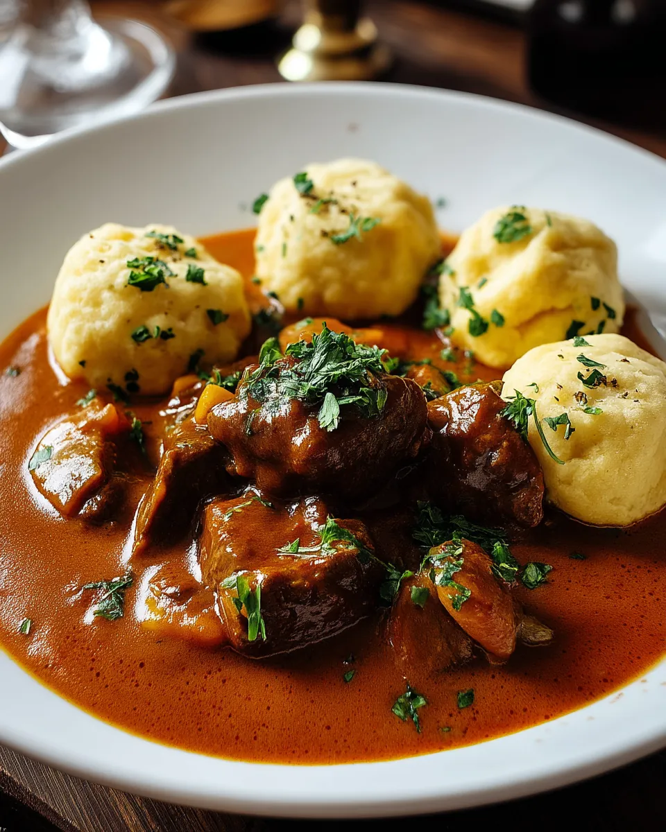 Butterzartes Rahmgulasch mit Serviettenknödel - Image 2